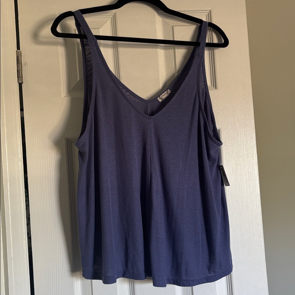 Free People Lavender Ribbed Knit Top